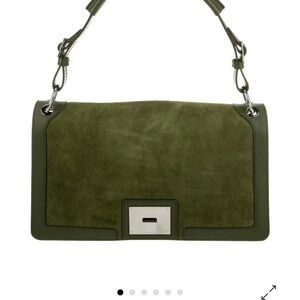 Tiffany & Co. Green Leather Handbag with Aqua Interior
